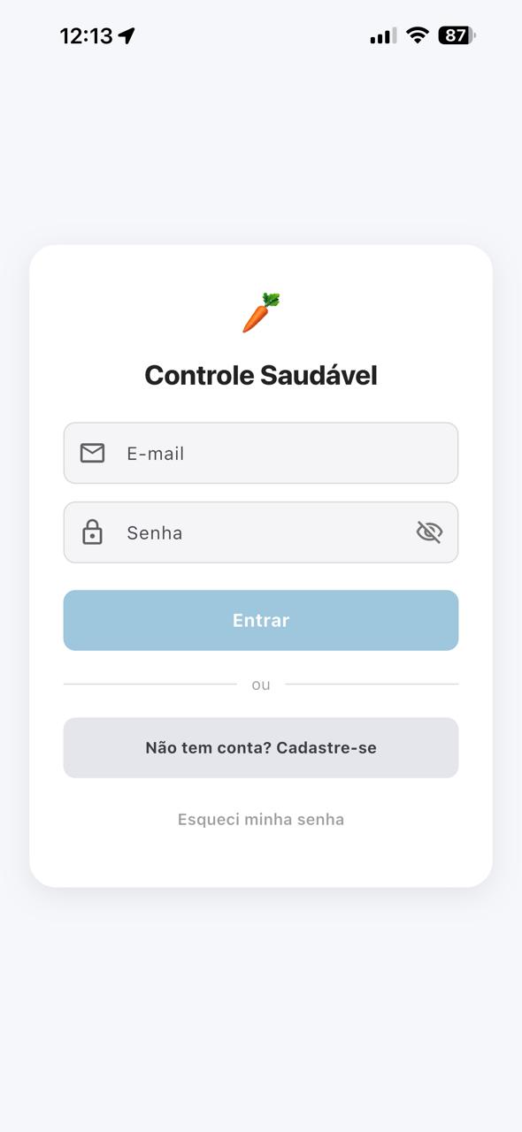 Login Controle Saudável